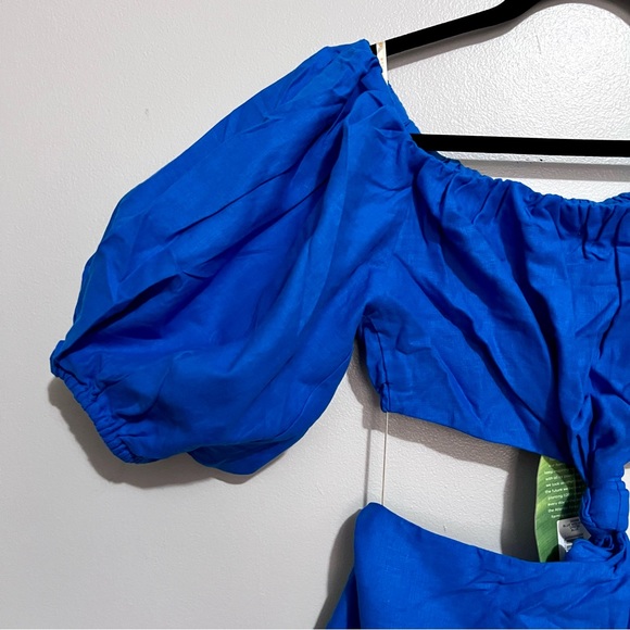 NWT Farm Rio Blue Midi Knot Dress SOLD OUT ONLINE MSRP$200 - Picture 7 of 16